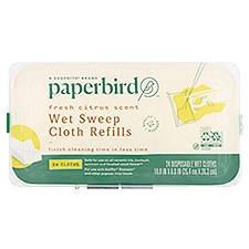 Paperbird Fresh Citrus Scent Wet Sweep Cloth Refills, 24 Each