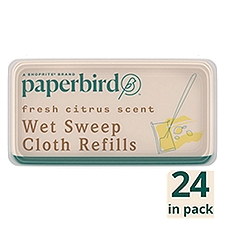 Paperbird Fresh Citrus Scent Wet Sweep Cloth Refills, 24 count
