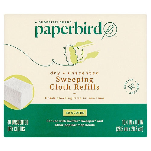 Paperbird Dry Unscented Sweeping Cloth Refills, 40 count