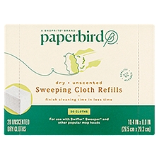 Paperbird Dry Unscented Sweeping Cloth Refills, 20 Each