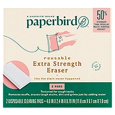 Paperbird Reusable Extra Strength Eraser, 2 count, 2 Each