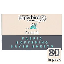 Paperbird Premium Fresh Fabric Softening Dryer Sheets, 80 count, 80 Each
