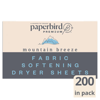 Paperbird Premium Mountain Breeze Fabric Softening Dryer Sheets