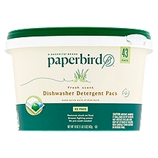 Paperbird Premium Fresh Scent Dishwasher Detergent Pacs, 43 count, 19 oz
