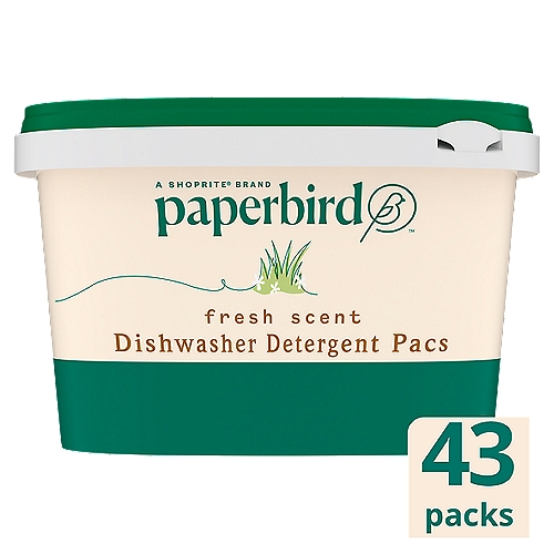 Paperbird Premium Fresh Scent Dishwasher Detergent Pacs, 43 count, 19 oz