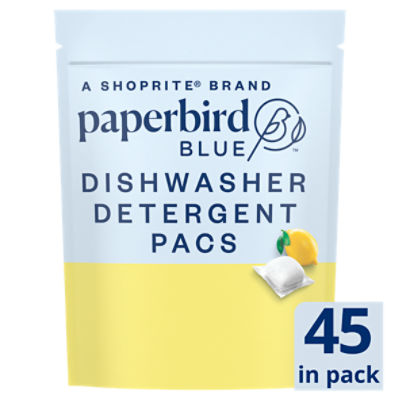 Paperbird Blue Lemon Dishwasher Detergent Pacs, 45 count 23.8 oz, 23.8 Ounce