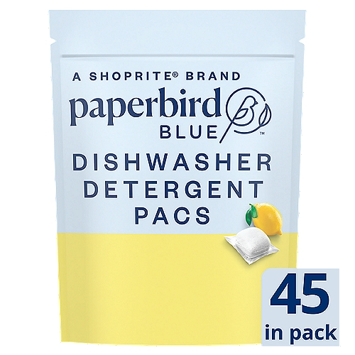 Paperbird Blue Lemon Dishwasher Detergent Pacs, 45 count 23.8 oz
