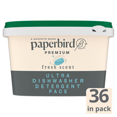 Paperbird Premium Fresh Scent Ultra Dishwasher Detergent Pacs, 36 count, 16 oz, 16 Ounce