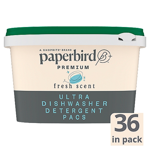 Paperbird Premium Fresh Scent Ultra Dishwasher Detergent Pacs, 36 count, 16 oz