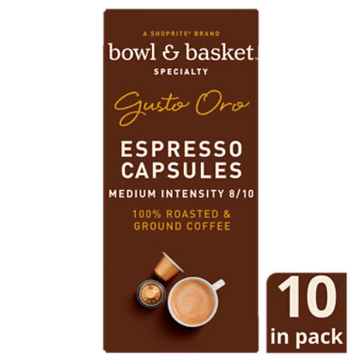 Bowl & Basket Specialty Gusto Oro Aluminum Espresso Capsules, 0.194 oz, 10 count