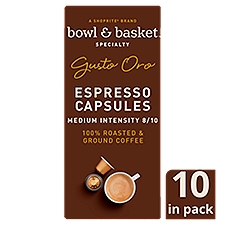 Bowl & Basket Specialty Gusto Oro Espresso Aluminum Capsules, 0.194 oz, 10 count
