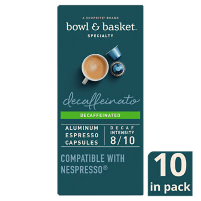 Bowl & Basket Specialty Decaffeinated Espresso Capsules, 0.194 oz, 10 count