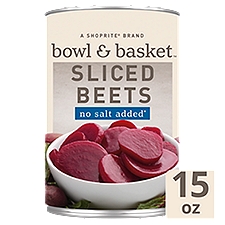 Bowl & Basket No Salt Added Sliced Beets, 15 oz, 15 Ounce