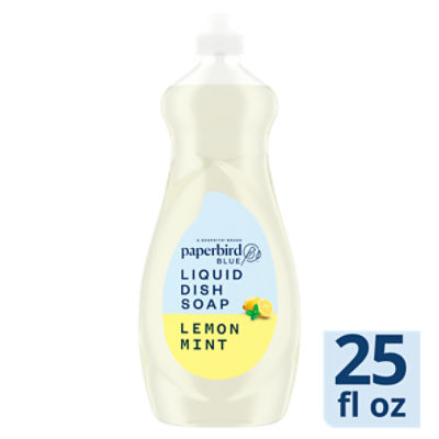 Paperbird Blue Lemon Mint Liquid Dish Soap, 25 fl oz