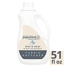 Paperbird Premium Free & Clear of Dyes and Perfumes, Fabric Softener, 51 Fluid ounce