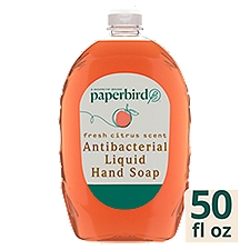 Paperbird Fresh Citrus Scent Antibacterial, Liquid Hand Soap, 50 Fluid ounce