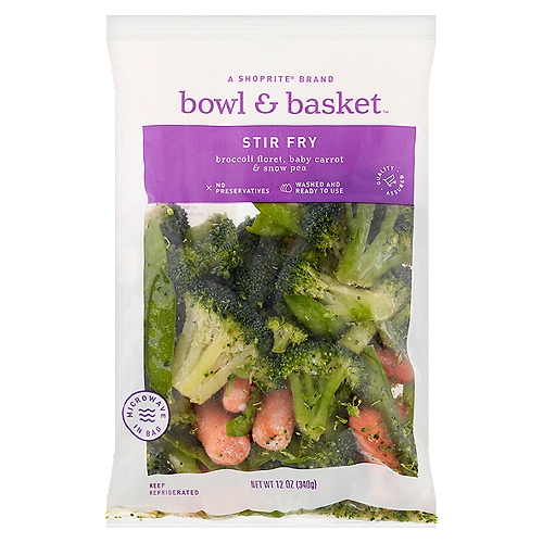 Bowl & Basket Stir Fry Broccoli Floret, Baby Carrot & Snow Pea, 12 oz