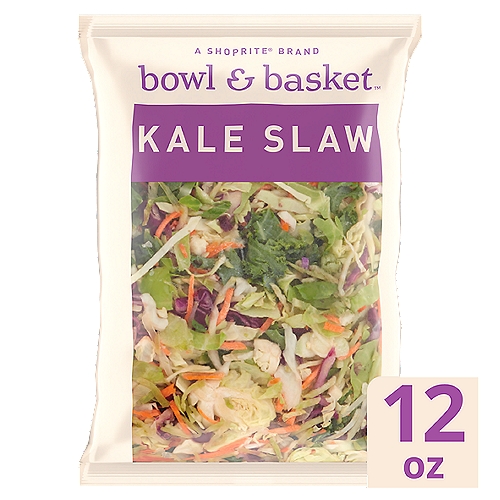 Bowl & Basket Kale Slaw, 12 oz
Broccoli Stalk, Green Cabbage, Kale, Cauliflower, Red Cabbage, Carrot & Brussels Sprouts