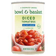 Bowl & Basket Diced no salt added, Tomatoes, 14.5 Ounce