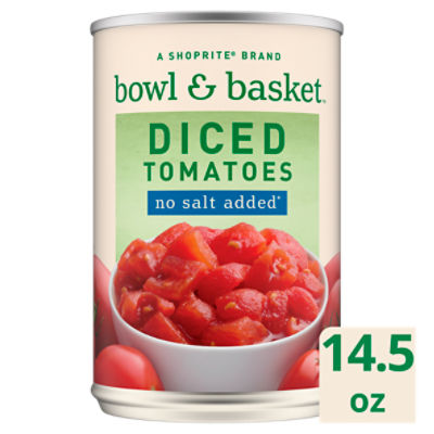 Bowl & Basket Diced Tomatoes, No Salt Added, 14.5 oz, 14.5 Ounce