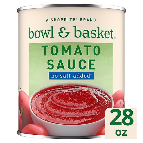 Bowl & Basket No Salt Added Tomato Sauce, 28 oz
No salt added*
*Not a Sodium Free Food