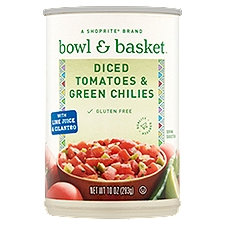 Bowl & Basket Diced, Tomatoes & Green Chilies, 10 Ounce