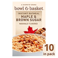 Bowl & Basket Maple & Brown Sugar Instant Oatmeal, 1.51 oz, 10 count