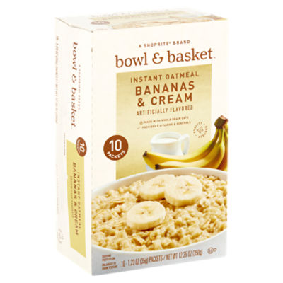 Cream of Wheat Instant Hot Cereal, Bananas & Cream - 10 pack, 1.23 oz pouches