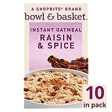 Bowl & Basket Raisin & Spice, Instant Oatmeal, 15.1 Ounce