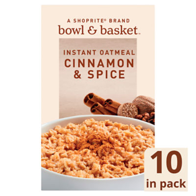 Bowl & Basket Cinnamon & Spice Instant Oatmeal, 10 count, 1.51 oz ...