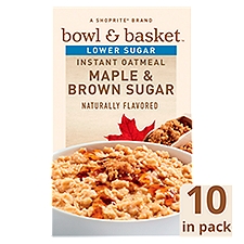 Bowl & Basket Lower Sugar Maple & Brown Sugar Instant Oatmeal, 1.19 oz, 10 count, 11.9 Ounce