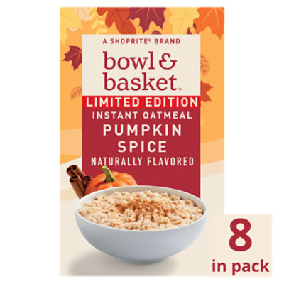 Bowl & Basket Pumpkin Spice Instant Oatmeal Limited Edition, 1.51 oz, 8 count, 1.51 Ounce