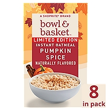 Bowl & Basket Pumpkin Spice Instant Oatmeal Limited Edition, 1.51 oz, 8 count