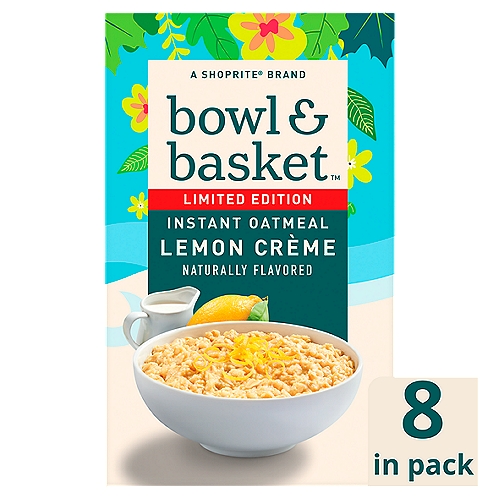 Bowl & Basket Lemon Crème Instant Oatmeal Limited Edition, 1.41 oz, 8 count