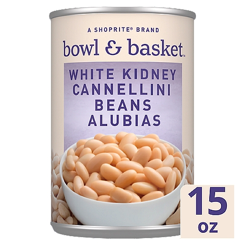 Bowl & Basket White Kidney Cannellini Beans Alubias, 15 oz
Excellent Source of Fiber*
*See Nutrition Information for Sodium Content