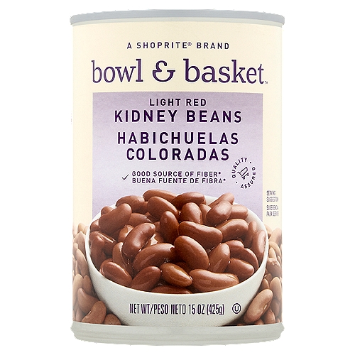 Bowl & Basket Light Red Kidney Beans, 15 oz
Good Source of Fiber*
*See Nutrition Information for Sodium Content