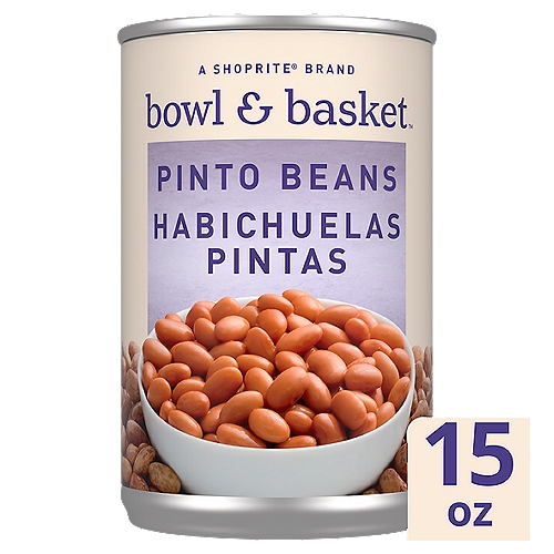 Bowl & Basket Pinto Beans, Habichuelas Pintas, 15 oz
Excellent Source of Fiber*
*See Nutrition Information for Sodium Content