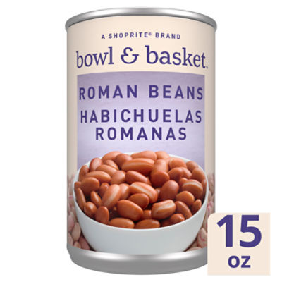 Bowl & Basket Roman Beans, Habichuelas Romanas, 15 oz, 15 Ounce