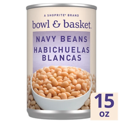 Bowl & Basket Navy Beans, Habichuelas Blancas, 15 oz, 15 Ounce
