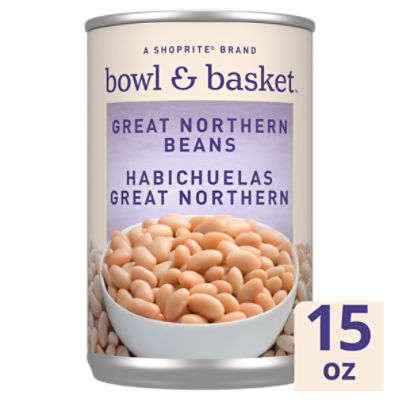 Bowl & Basket Great Northern Beans, Habichuelas Great Northern, 15 oz, 15 Ounce