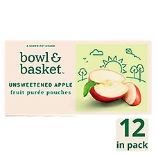 Bowl & Basket Unsweetened Apple Fruit Purée Pouches, 3.2 oz, 12 count, 38.4 Ounce