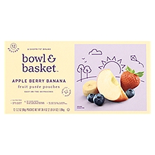 Bowl & Basket Apple Berry Banana Fruit Purée Pouches, 3.2 oz, 12 count