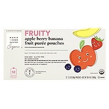 Wholesome Pantry Organic Fruity Apple Berry Banana, Fruit Purée Pouches, 38.4 Ounce