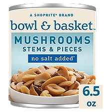 Bowl & Basket No Salt Added Stems & Pieces Mushrooms, 6.5 oz, 6.5 Ounce
