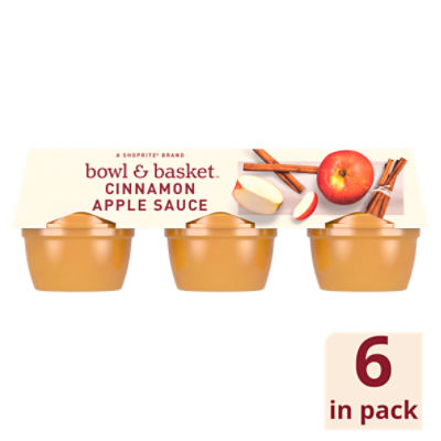 Bowl & Basket Cinnamon Apple Sauce, 6 count, 24 oz, 24 Ounce