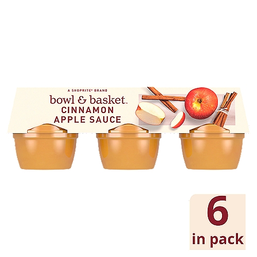 Bowl & Basket Cinnamon Apple Sauce, 6 count, 24 oz
