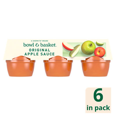 Bowl & Basket Original Apple Sauce, 6 count, 24 oz, 24 Ounce