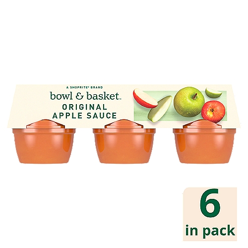 Bowl & Basket Original Apple Sauce, 6 count, 24 oz