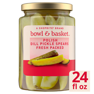 Bowl & Basket Fresh Packed Polish Dill Pickle Spears, 24 fl oz