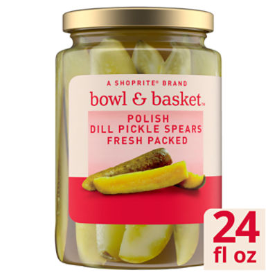 Bowl & Basket Fresh Packed Polish Dill Pickle Spears, 24 fl oz, 24 Fluid ounce